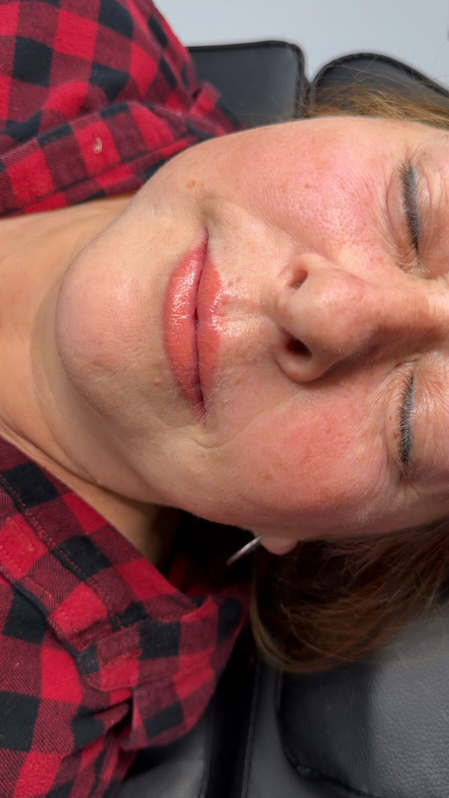 Lip blush color result on mature client